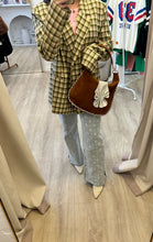 Load image into Gallery viewer, Sienna Suede Cognac with Stitching and Ruffle