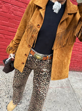 Load image into Gallery viewer, Leopard Lucia Scallop Detail Jeans