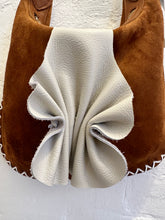 Load image into Gallery viewer, Sienna Suede Cognac with Stitching and Ruffle