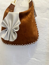 Load image into Gallery viewer, Sienna Suede Cognac with Stitching and Ruffle
