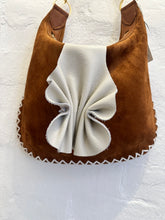 Load image into Gallery viewer, Sienna Suede Cognac with Stitching and Ruffle