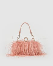 Load image into Gallery viewer, Izoa Beatrice Clutch Pink Faux Feather
