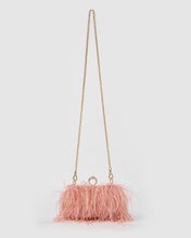 Load image into Gallery viewer, Izoa Beatrice Clutch Pink Faux Feather