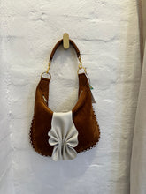 Load image into Gallery viewer, Sienna Suede Cognac with Stitching and Ruffle