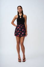 Load image into Gallery viewer, BUBBLE HEART MINI SKIRT - BLACK RED PINK