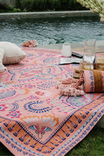 Load image into Gallery viewer, Wandering Folk Picnic Rug - Rosa