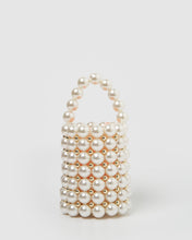 Load image into Gallery viewer, Izoa Besito Pearl Handbag White