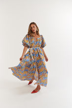 Load image into Gallery viewer, La Bohème Girls Camila Maxi Dress Cotton Agate Azure