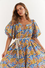 Load image into Gallery viewer, La Bohème Girls Camila Maxi Dress Cotton Agate Azure