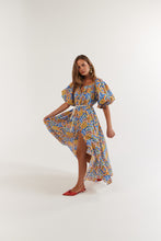 Load image into Gallery viewer, La Bohème Girls Camila Maxi Dress Cotton Agate Azure