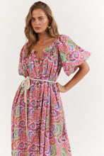 Load image into Gallery viewer, La Bohème Girls Camila Maxi Dress Cotton Agate Candy Apple