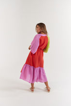 Load image into Gallery viewer, La Bohème Girls Moxie Midi Dress Candy Stripe