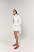 Load image into Gallery viewer, La Bohème Girls Clara Short Blossom Embroidery White