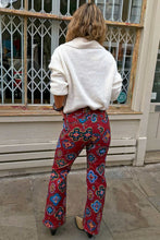 Load image into Gallery viewer, Red Tile Flared Jeans