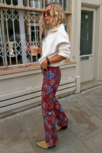 Load image into Gallery viewer, Red Tile Flared Jeans