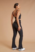 Load image into Gallery viewer, Eco Rib V Waist Split Flare in Black