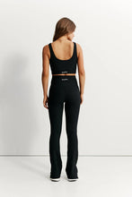 Load image into Gallery viewer, Eco Rib V Waist Split Flare in Black