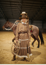 Load image into Gallery viewer, Homestead Check Tiered Skirt