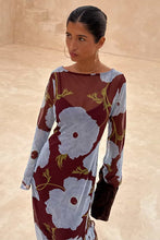 Load image into Gallery viewer, Burgundy & Blue Poppy Aria Dress