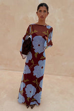 Load image into Gallery viewer, Burgundy & Blue Poppy Aria Dress
