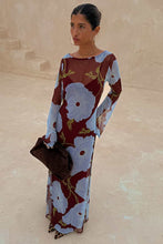 Load image into Gallery viewer, Burgundy & Blue Poppy Aria Dress