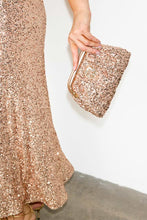 Load image into Gallery viewer, Gold Sequin Clutch Bag