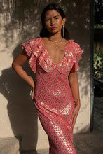 Load image into Gallery viewer, Pink Jacquard Tilda Dress