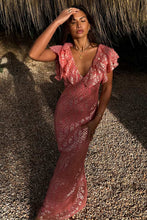 Load image into Gallery viewer, Pink Jacquard Tilda Dress