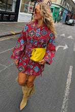 Load image into Gallery viewer, Red Tile Denim Shacket