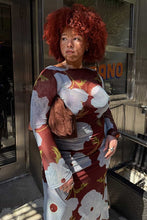 Load image into Gallery viewer, Burgundy & Blue Poppy Aria Dress