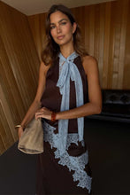 Load image into Gallery viewer, Chocolate Blue Lace Top