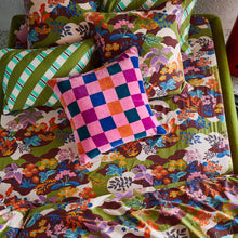 Load image into Gallery viewer, DAMAS CHECKERBOARD CUSHION - COSMOS