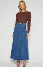 Load image into Gallery viewer, Blue Jean Baby Panel Maxi Skirt