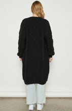 Load image into Gallery viewer, Black Chunky Cable Knit Cardi