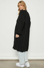Load image into Gallery viewer, Black Chunky Cable Knit Cardi