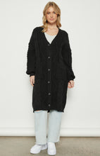 Load image into Gallery viewer, Black Chunky Cable Knit Cardi