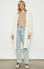 Load image into Gallery viewer, Cream Chunky Cable Knit Cardi