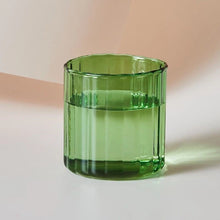 Load image into Gallery viewer, Ribbed Glass Tumbler in Green