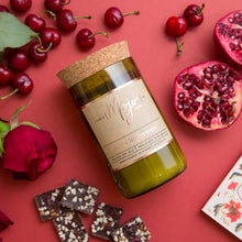 Load image into Gallery viewer, VIOLET & FROSTED BERRIES - Reclaimed Wine Bottle Soy Wax Candle