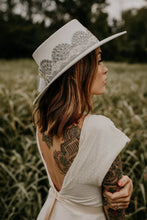 Load image into Gallery viewer, Bridal collection boater “I DO” in white/ Silver