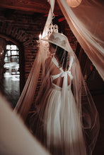 Load image into Gallery viewer, Bridal collection boater suede hat “I DO” in ivory/gold
