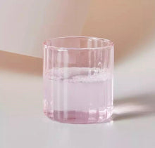 Load image into Gallery viewer, Ribbed Glass Tumbler in Pink
