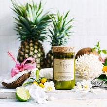 Load image into Gallery viewer, SWEET TANGERINE & ISLAND FRUITS - Reclaimed Wine Bottle Soy Wax Candle