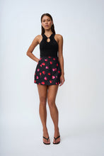 Load image into Gallery viewer, BUBBLE HEART MINI SKIRT - BLACK RED PINK
