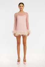 Load image into Gallery viewer, Harlow Sheer Feather Mini Dress - Pale Lilac
