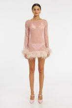 Load image into Gallery viewer, Harlow Sheer Feather Mini Dress - Pale Lilac

