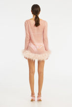 Load image into Gallery viewer, Harlow Sheer Feather Mini Dress - Pale Lilac
