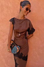 Load image into Gallery viewer, Chocolate &amp; Black Lace Fearne Dress
