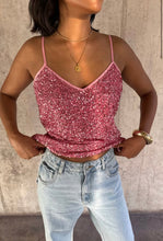 Load image into Gallery viewer, Pink Sequin Cami Top
