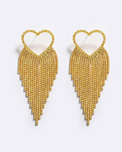Load image into Gallery viewer, SPARKLING HEART EARRINGS IN GOLD

